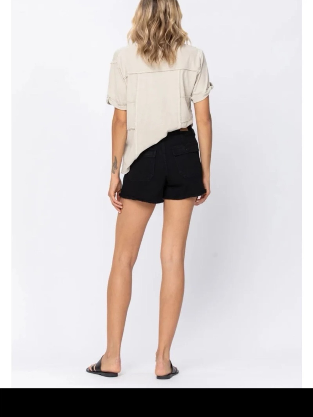 NWT JUDY BLUE CARGO PATCH POCKET SHORTS - BLACK Size 1X - Picture 6 of 12